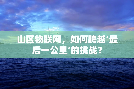 山区物联网，如何跨越‘最后一公里’的挑战？