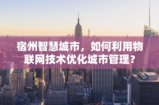 宿州智慧城市，如何利用物联网技术优化城市管理？