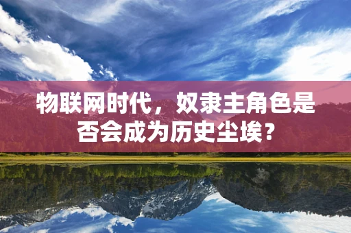 物联网时代，奴隶主角色是否会成为历史尘埃？