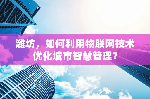 潍坊，如何利用物联网技术优化城市智慧管理？