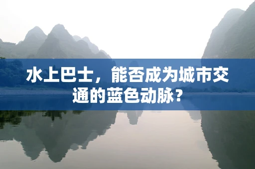 水上巴士，能否成为城市交通的蓝色动脉？