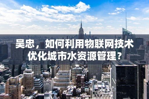 吴忠，如何利用物联网技术优化城市水资源管理？